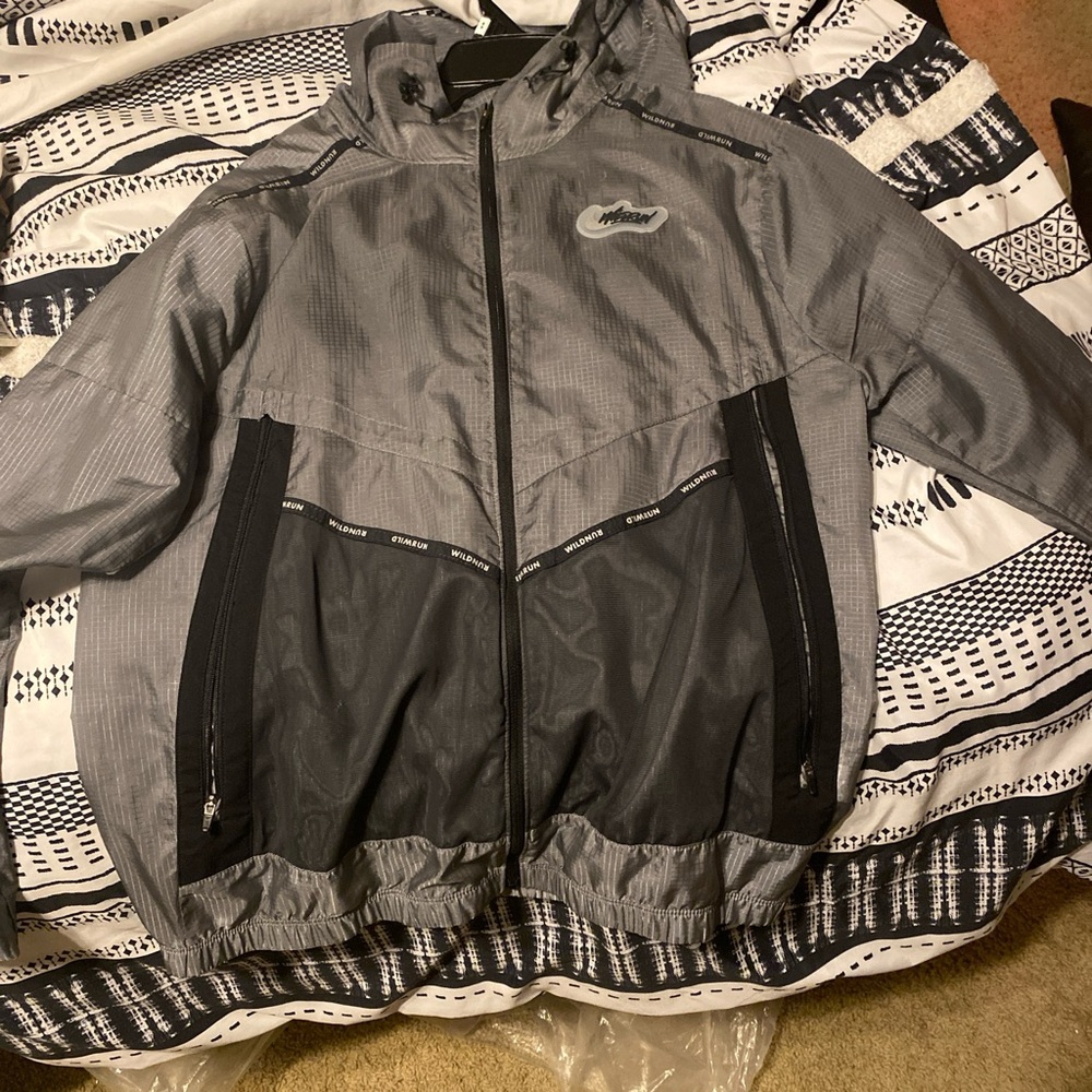 Nike Kids Raincoat in Light and Dark Gray